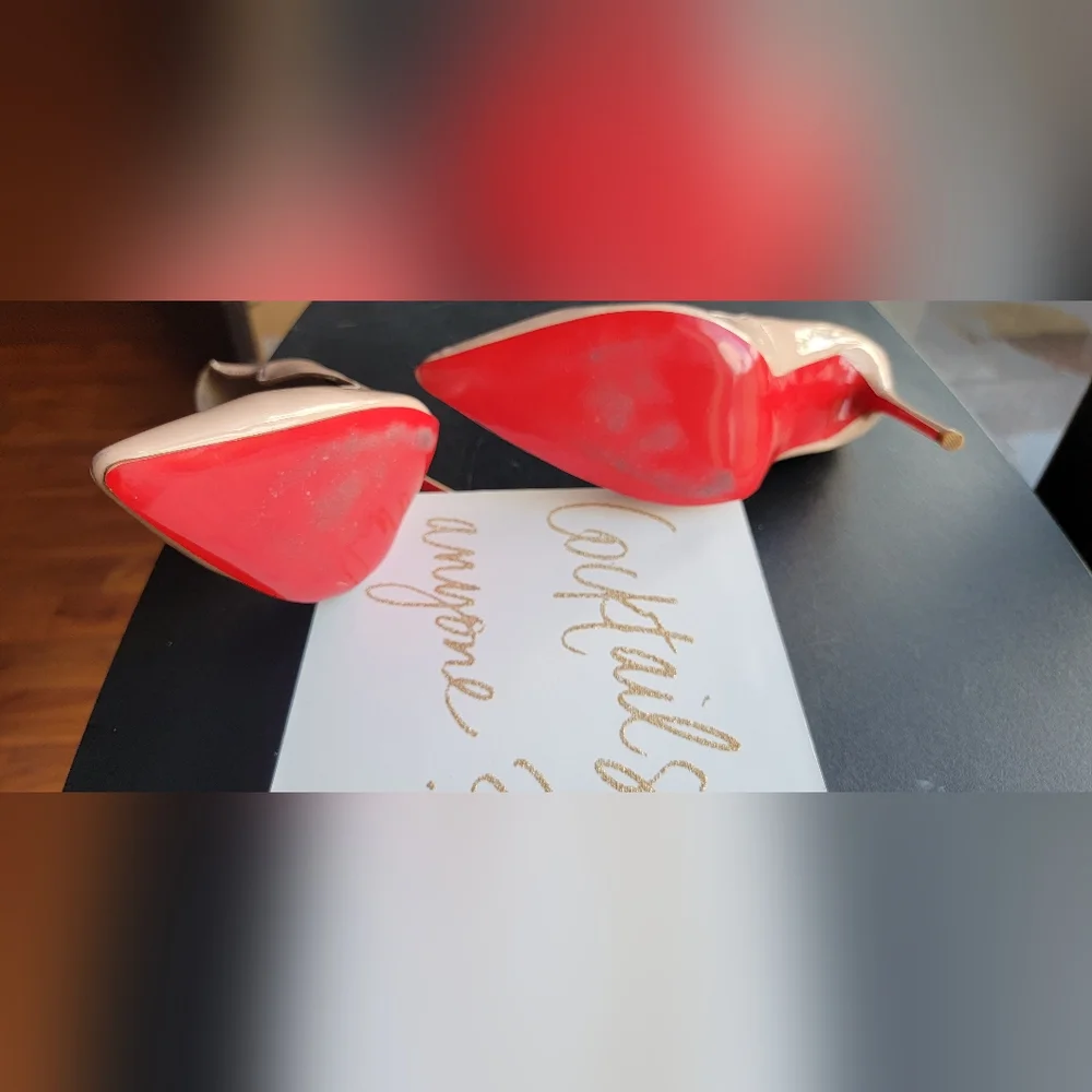 Christian Louboutin Hot Chick Nude Patent Leather Pumps heels with box Size 42 - Picture 3 of 7